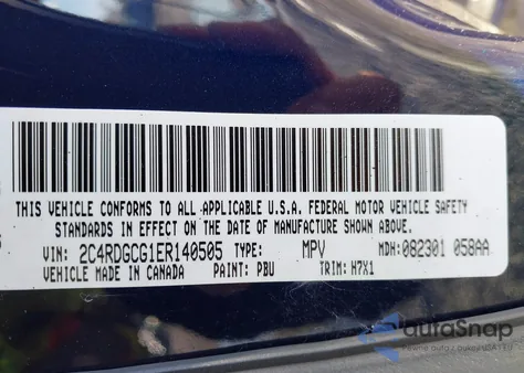 2014 Dodge Grand Caravan Sxt from USA, damaged, VIN 2C4RDGCG1ER140505